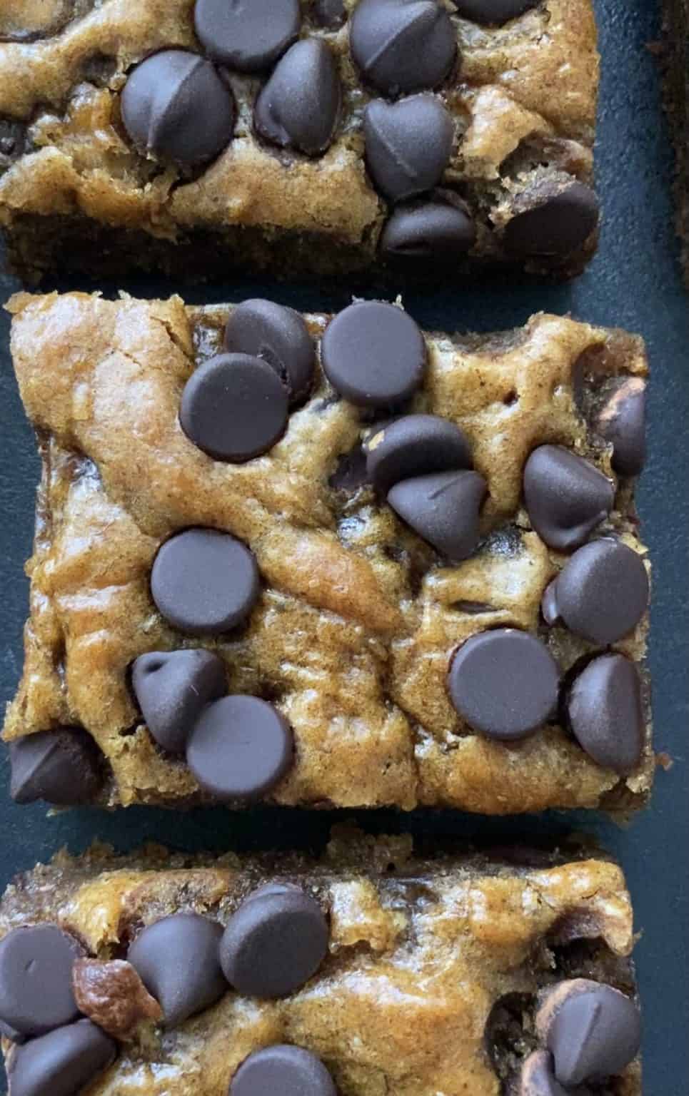 Flourless Peanut Butter Banana Chocolate Chip Bars One Bowl Hungry