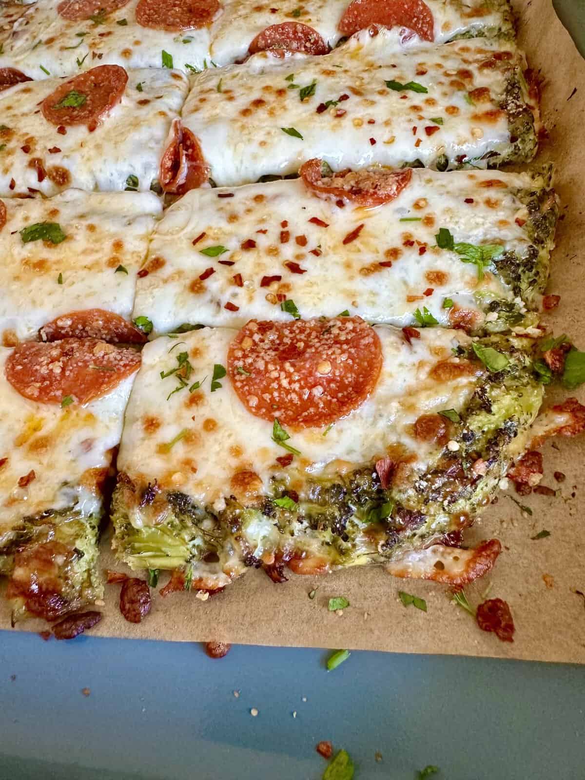 Broccoli Crust Pizza Low Carb Gluten Free Hungry Happens