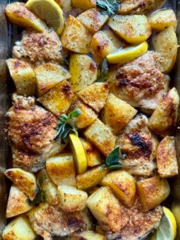 Greek lemon chicken and potatoes