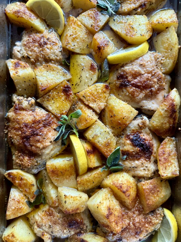 Greek lemon chicken and potatoes