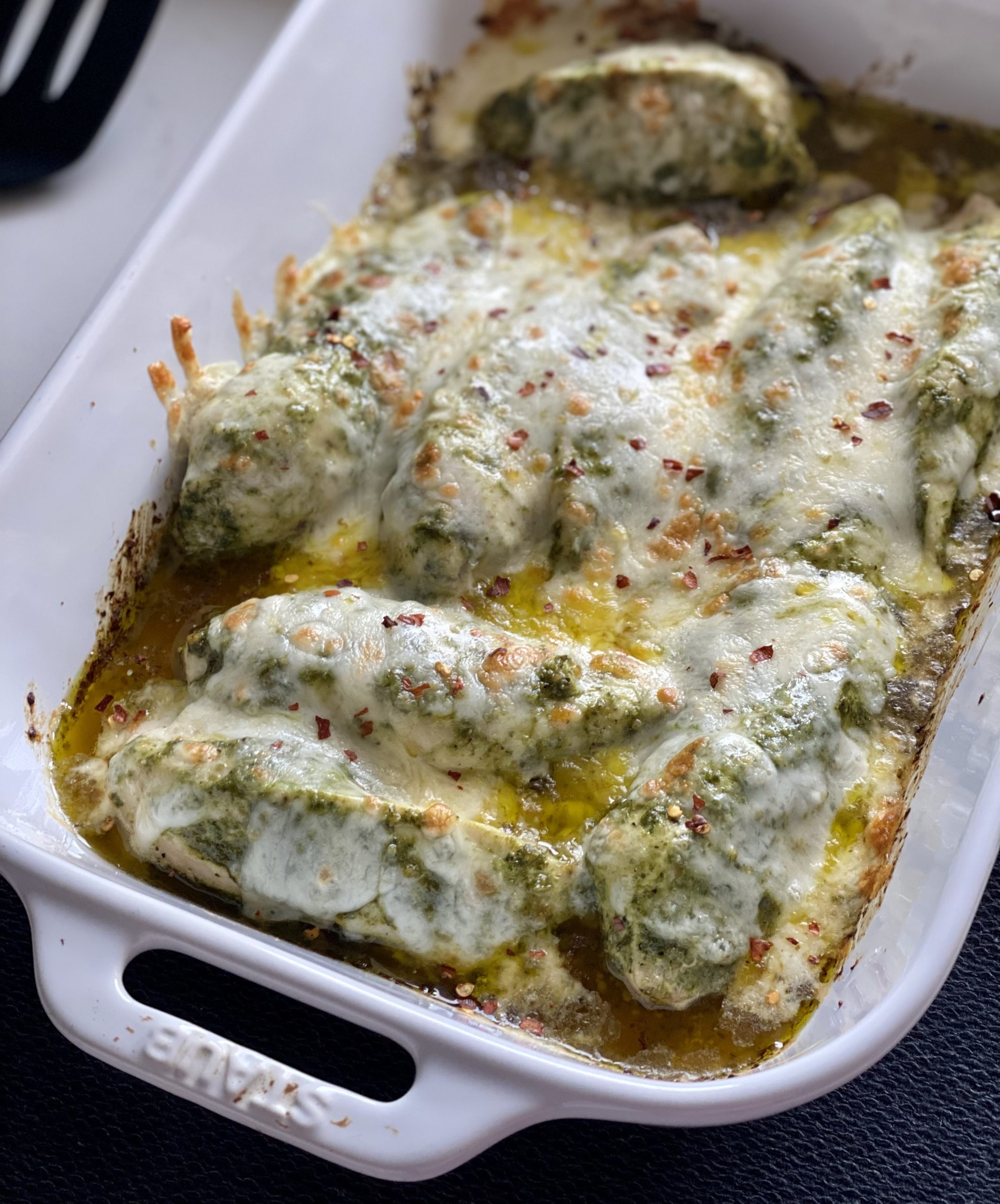 Easy Baked Pesto Chicken - Hungry Happens