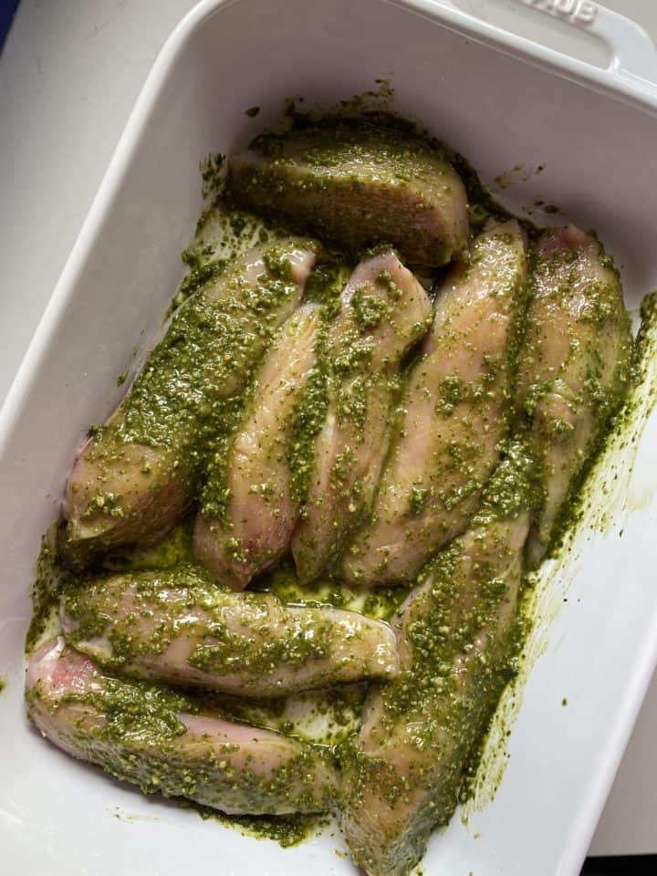 baked pesto chicken pre bake