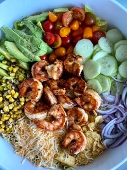 southwest shrimp salad over view