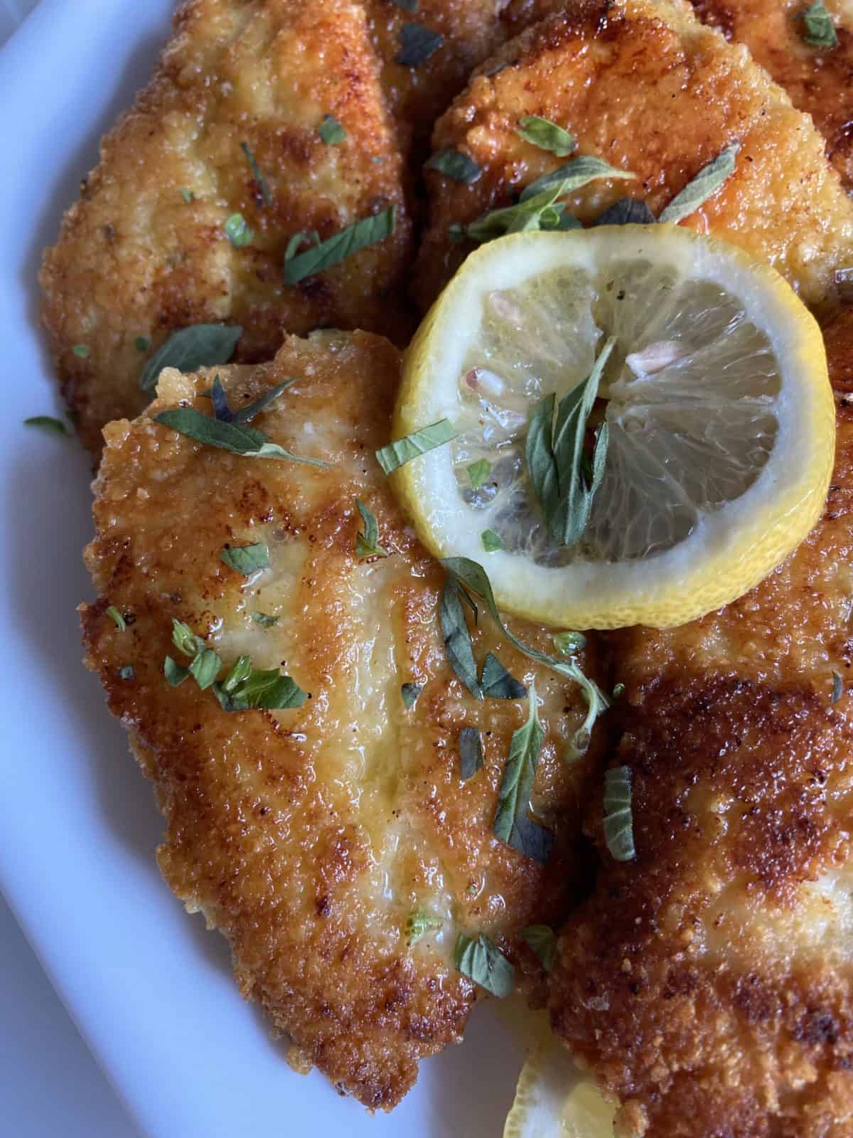 Parmesan Crusted Chicken With Lemon Garlic Butter Sauce Hungry Happens