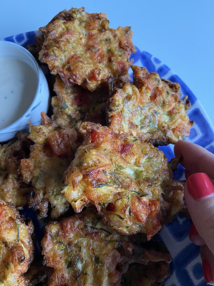 tomato fritters close up