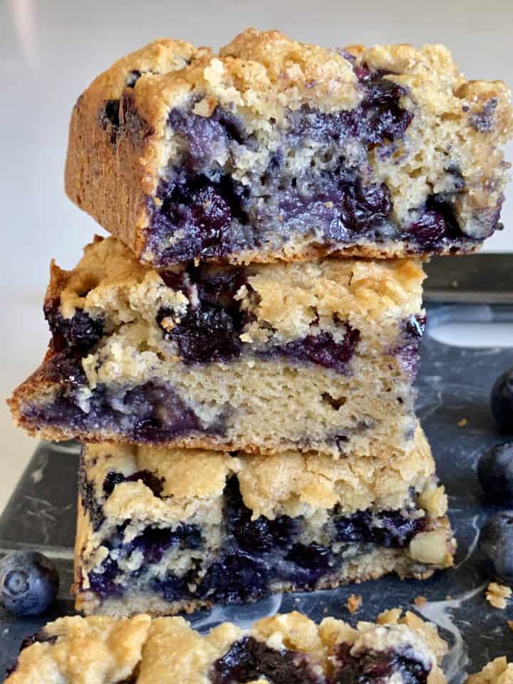 stacked almond flour blueberry bars