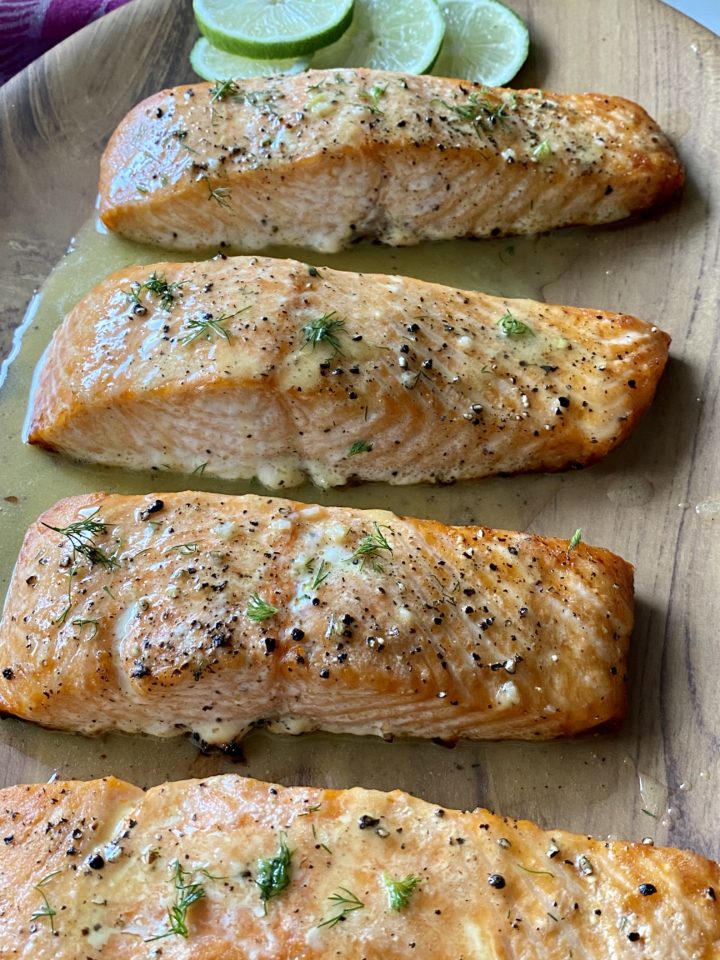 lime garlic butter salmon pieces