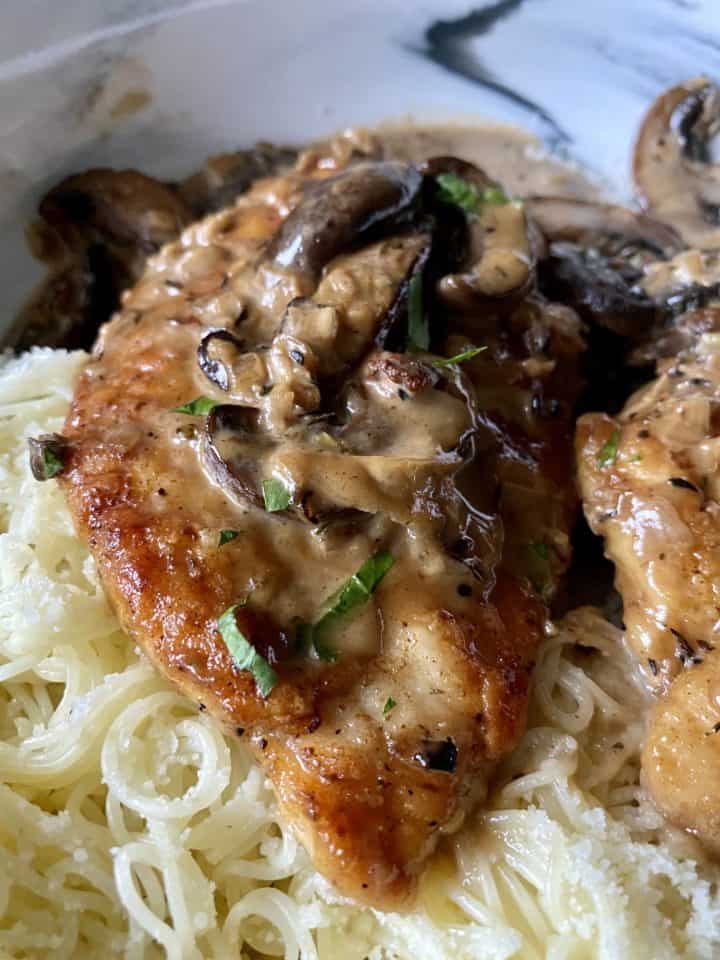 chicken marsala close up