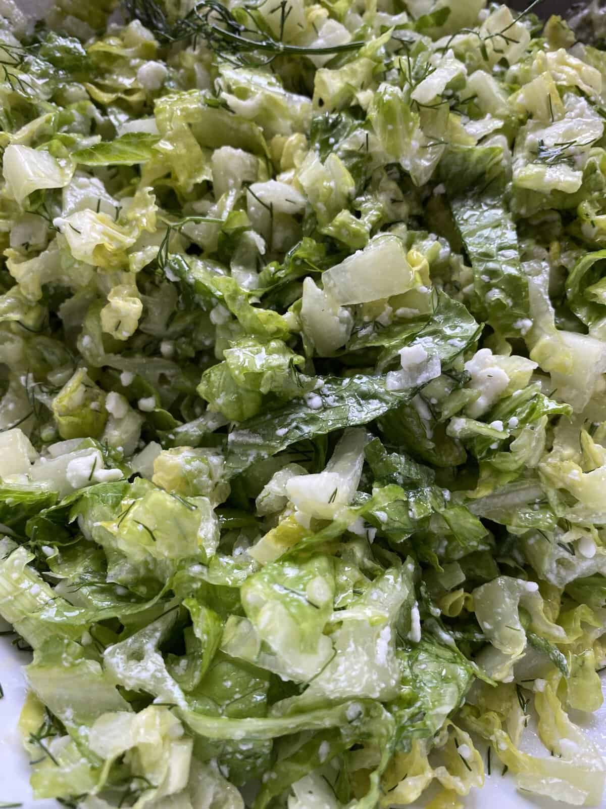Maroulosalata (Greek Lettuce Salad) - Hungry Happens
