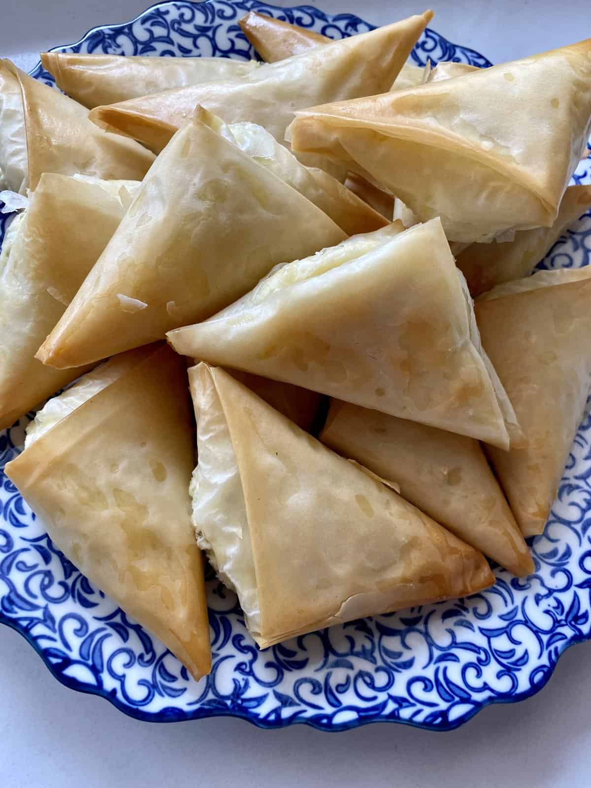 Tiropitakia (Greek Triangle Cheese Pies) - Hungry Happens
