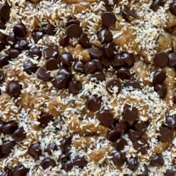 flourless almond joy bars close up