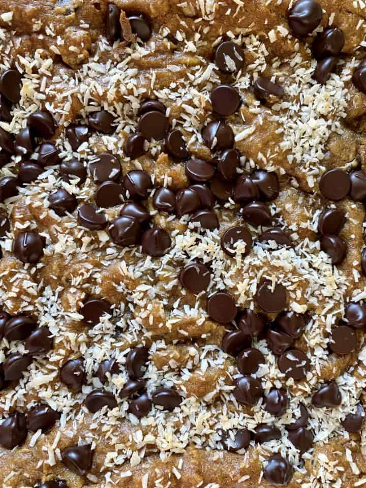 flourless almond joy bars close up