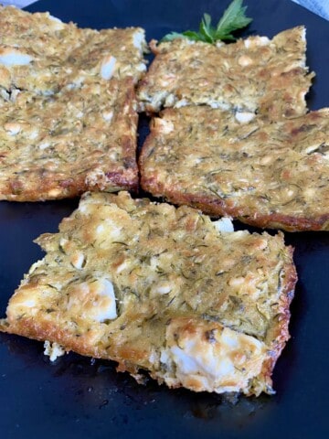 crustless zucchini feta pie cheesy view