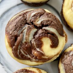 cream cheese brownie muffin close up