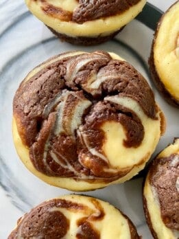 cream cheese brownie muffin close up