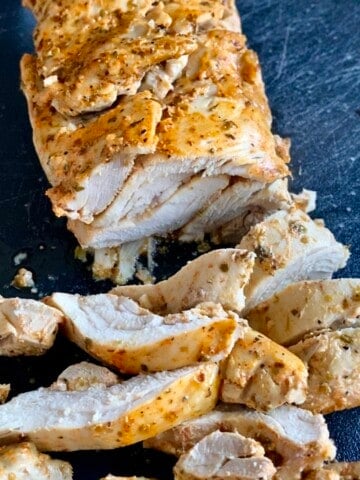 chicken gyros sliced up