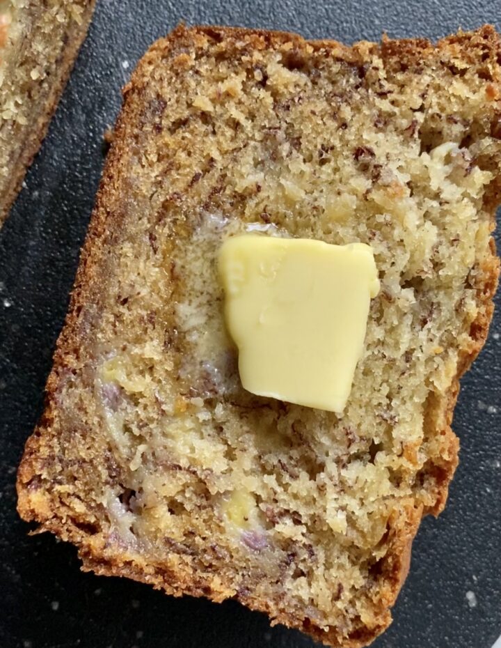 super moist banana bread with melted butter