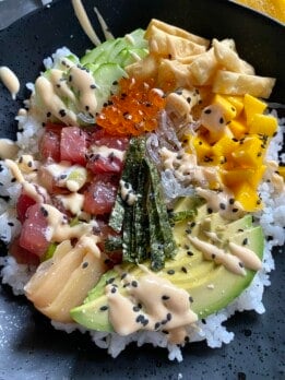 tuna poke bowl saucy