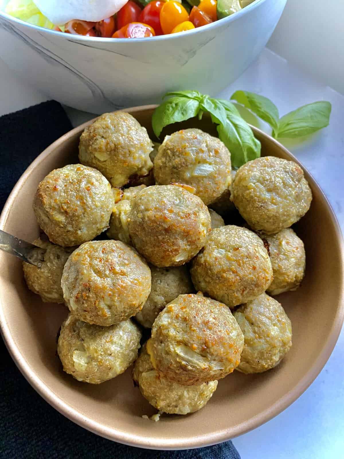 Easy Chicken Pesto Meatballs Hungry Happens