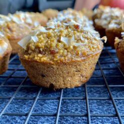 healthy apple muffins close up