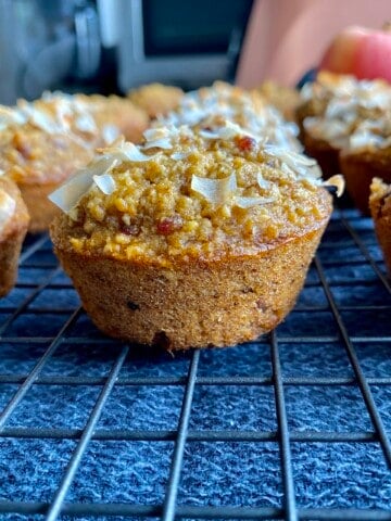 healthy apple muffins close up