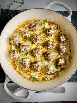 french onion meatballs