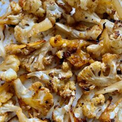 sweet and spicy cauliflower in the pan