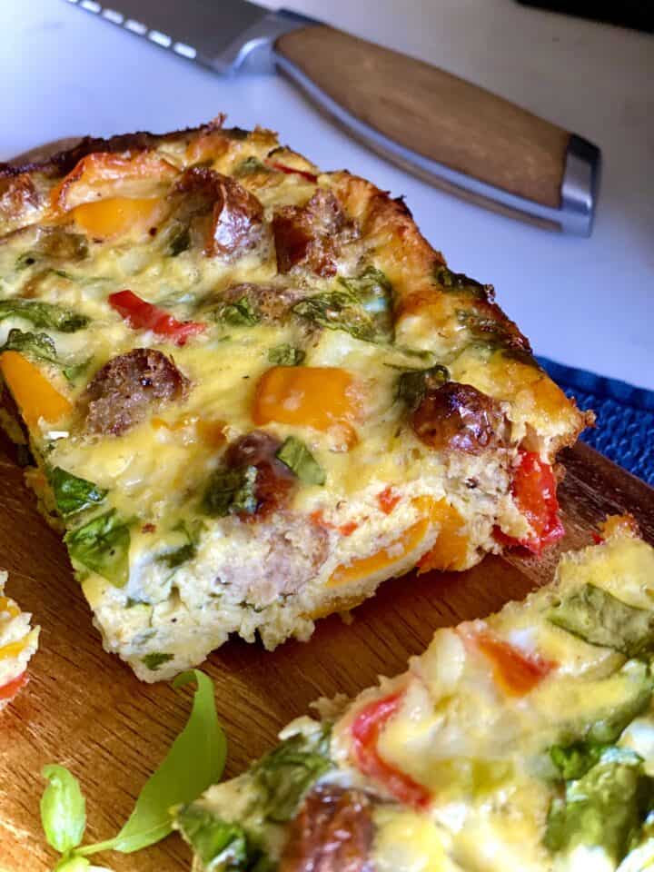 Sausage and Cheese Egg Bake (Low Carb) - Hungry Happens