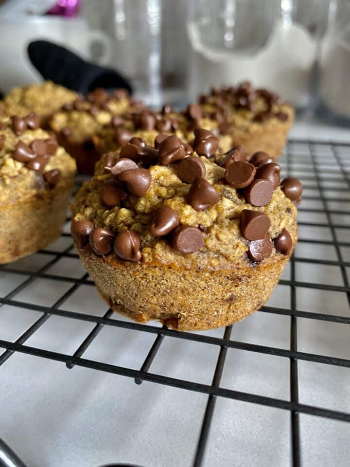 banana bread muffins close up