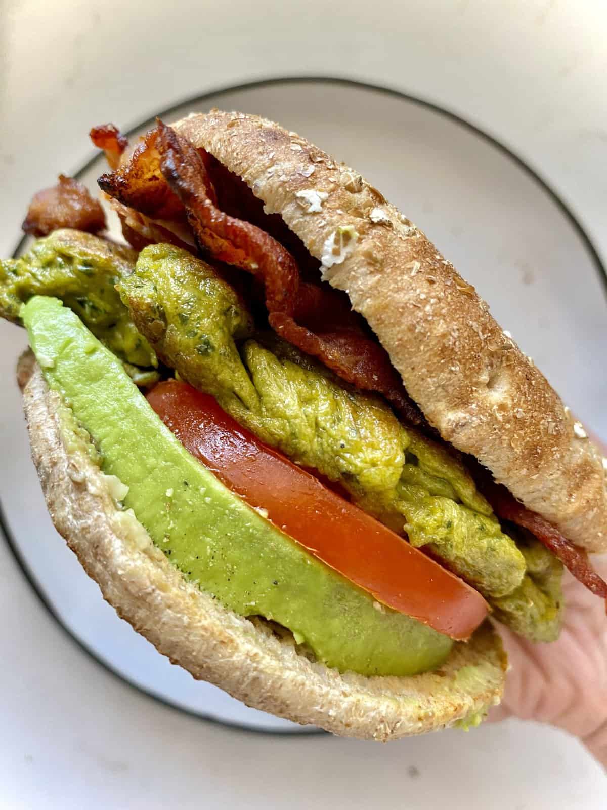 Pesto Egg Sandwich - Hungry Happens