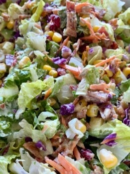 micro chop salad tossed together