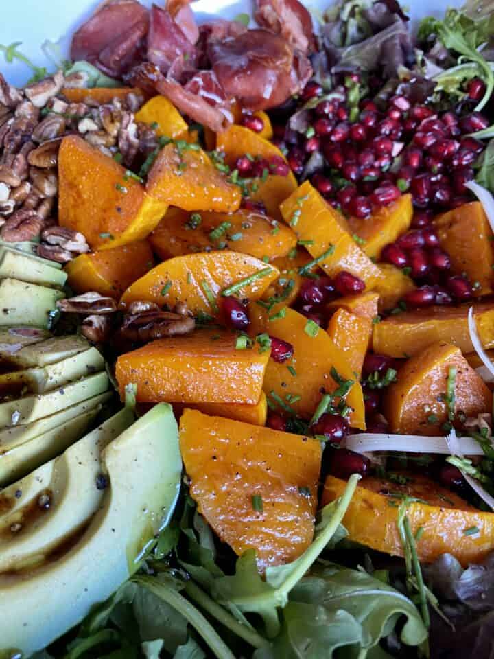 butternut squash salad close up