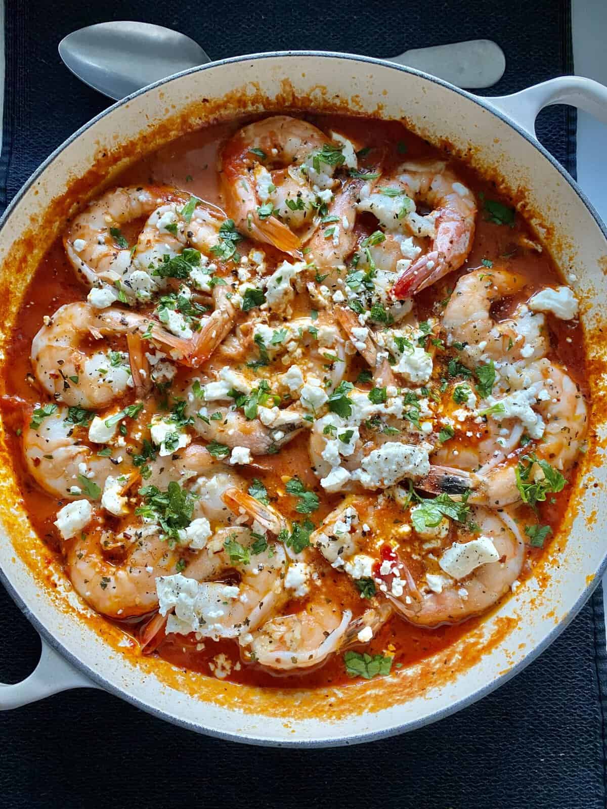 Baked Greek Shrimp Skillet with Feta (Shrimp Saganaki