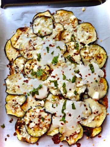 eggplant nachos white pizza