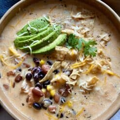 creamy chicken tortilla soup bean shot