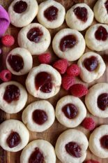 raspberry cheese cake cookies over head