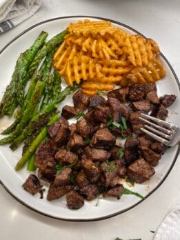 garlic butter steak bites dinner