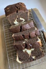 gingerbread cream cheese loaf sliced up creamy