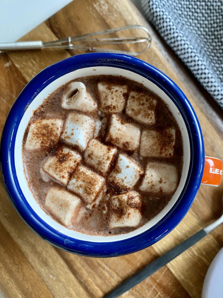 healthy hot cocoa with marshmallows