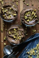 avocado chocolate pudding with pistachios