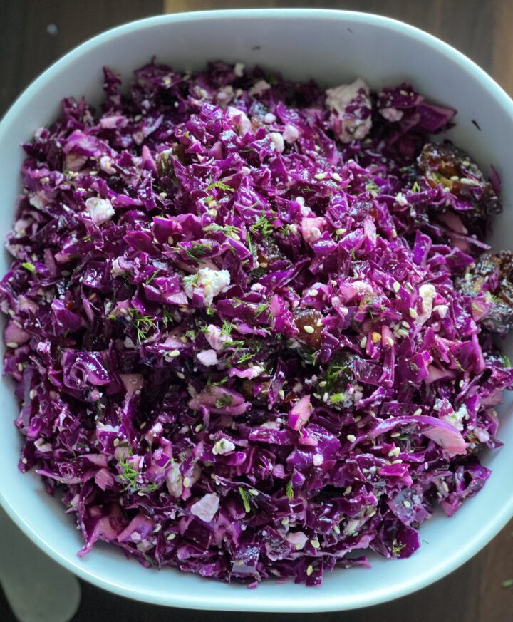 cabbage feta salad with dates
