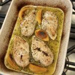 lemon garlic chicken breasts in the pan