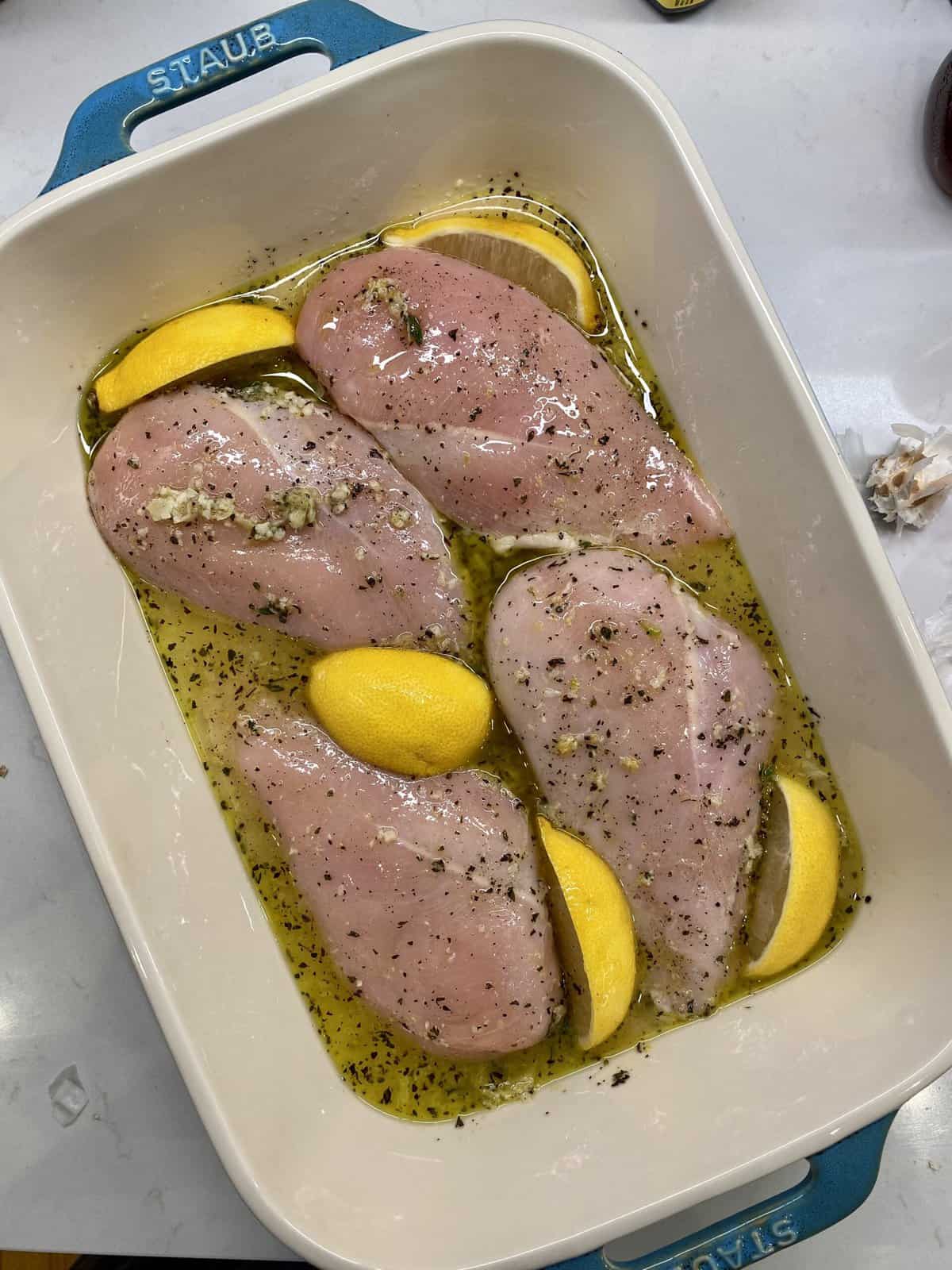 Baked Lemon Garlic Chicken Breasts - Hungry Happens