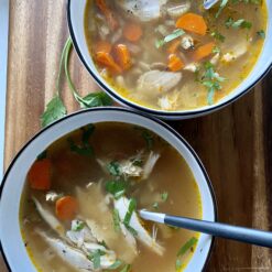 chicken vegetable soup bowls
