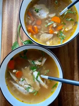 chicken vegetable soup bowls