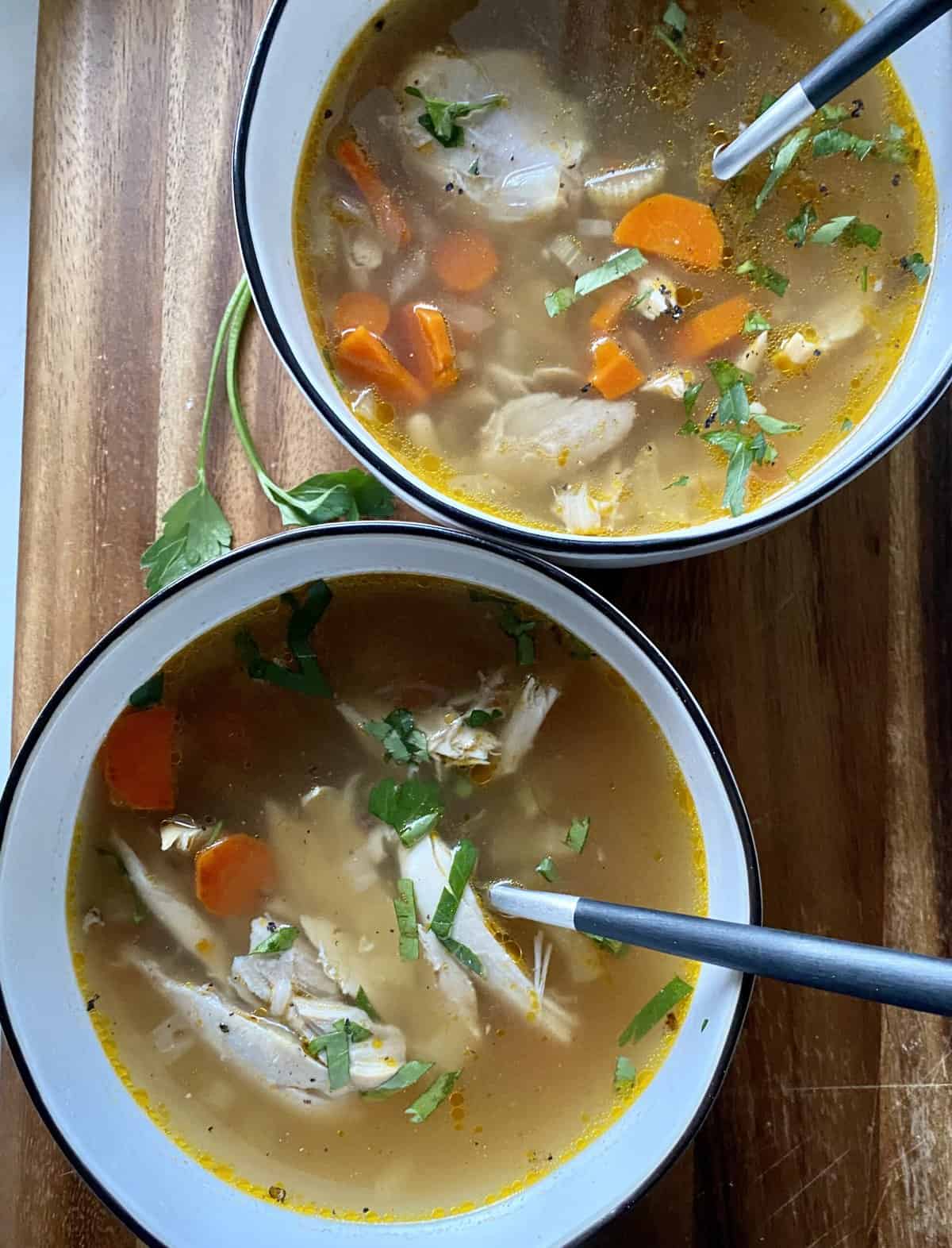 Fragrant, delicious homemade chicken soup is easier to make than