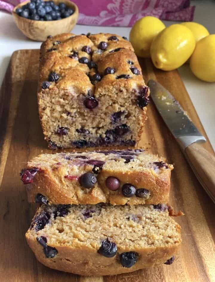 lemon blueberry bread sliced