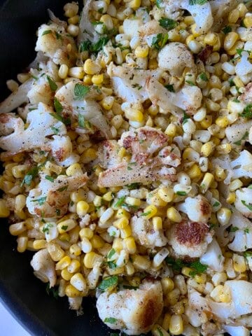 cauliflower and corn skillet side