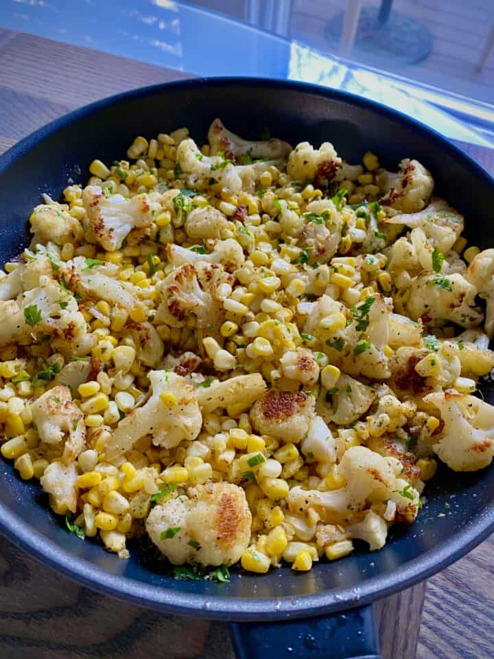 skillet corn and cauliflower side dish