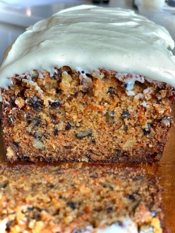 carrot cake loaf slice